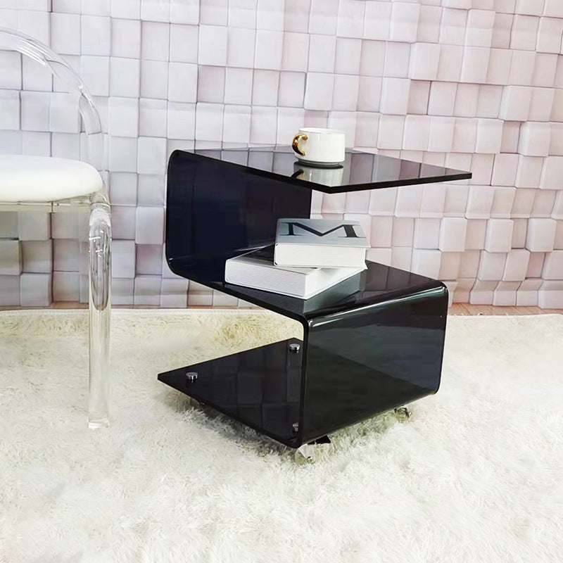 Scandinavian S-Shape Acrylic End Table 3-Tier