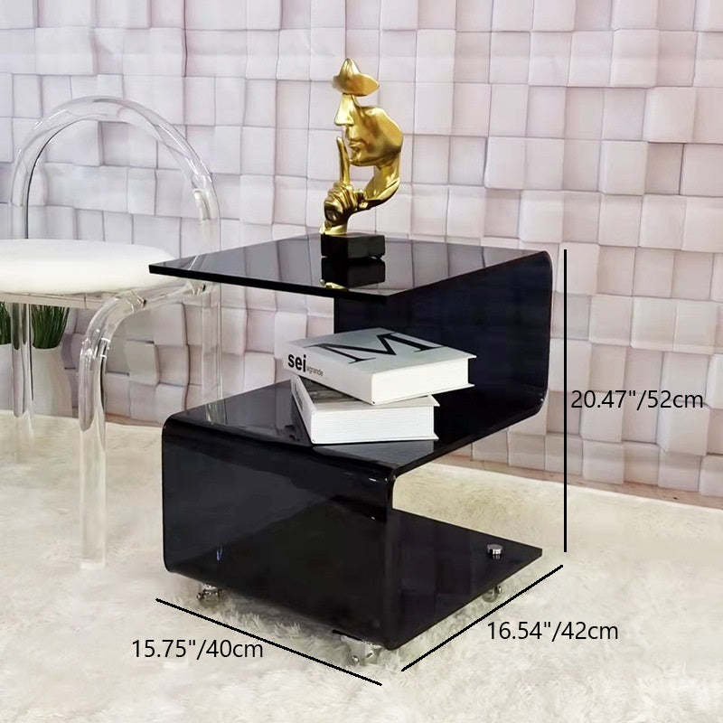 Scandinavian S-Shape Acrylic End Table 3-Tier