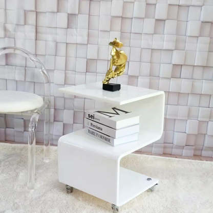 Scandinavian S-Shape Acrylic End Table 3-Tier