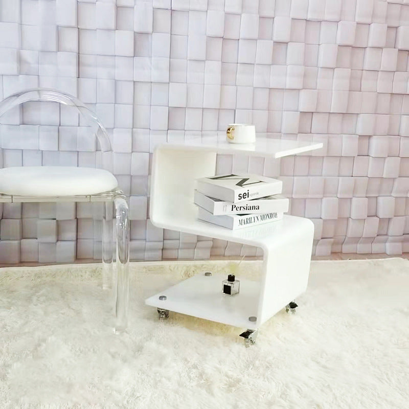 Scandinavian S-Shape Acrylic End Table 3-Tier