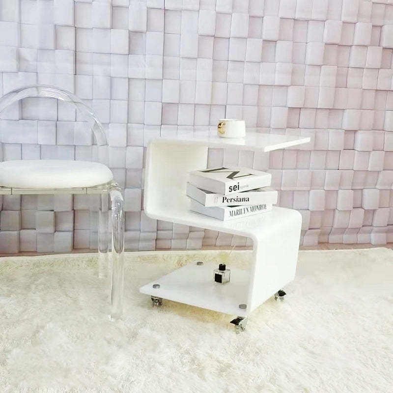 Scandinavian S-Shape Acrylic End Table 3-Tier