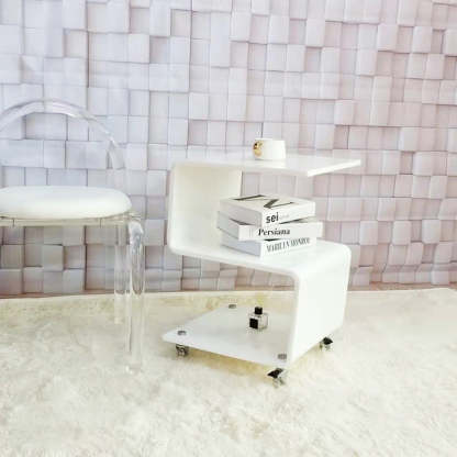 Scandinavian S-Shape Acrylic End Table 3-Tier