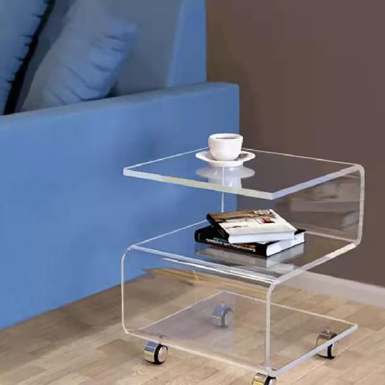 Scandinavian S-Shape Acrylic End Table 3-Tier