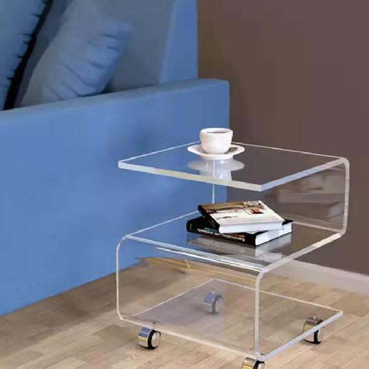 Nordic end 3-tier end & side tables in acrylic metal