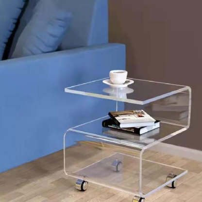 Scandinavian S-Shape Acrylic End Table 3-Tier