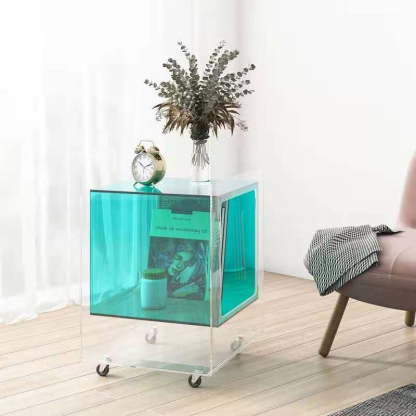 Minimalist Removable Glass Acrylic End Table