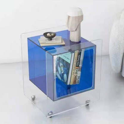 Minimalist Removable Glass Acrylic End Table — Brown