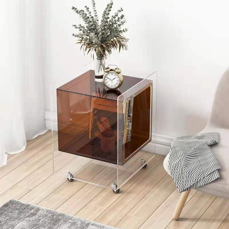 Minimalist Removable Glass Acrylic End Table
