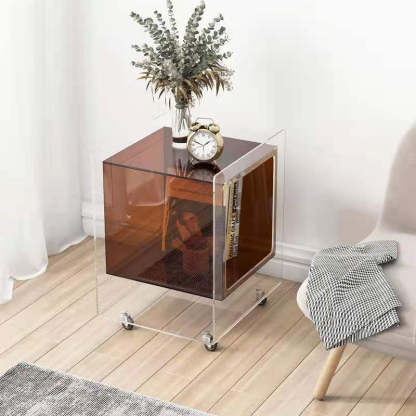 Minimalist Removable Glass Acrylic End Table