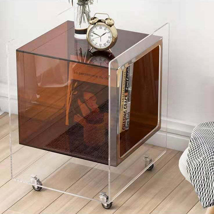 Minimalist Removable Glass Acrylic End Table