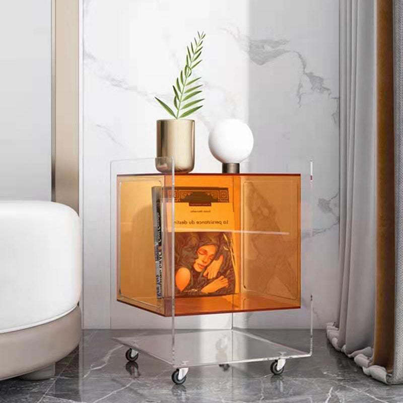 Minimalist Removable Glass Acrylic End Table