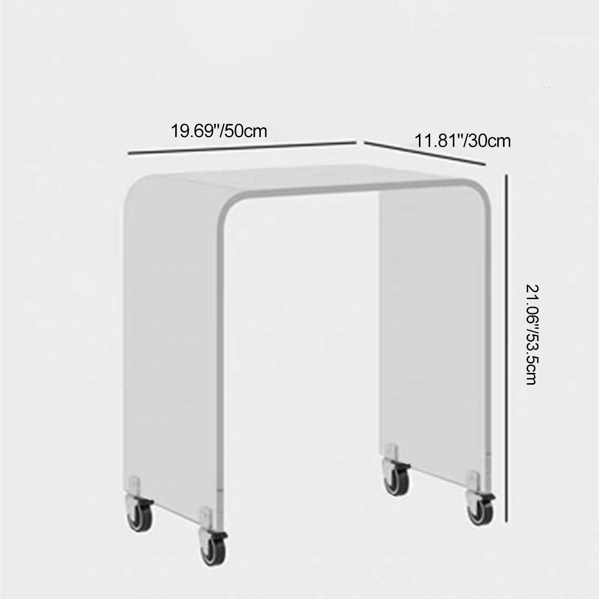 Modern Removable Acrylic End Table 1-Tier