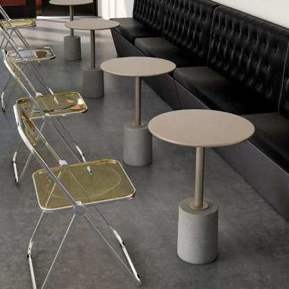 Modern Cylinder Metal Diamond End Table — White