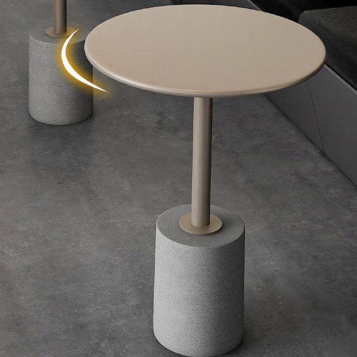 Modern Cylinder Metal Diamond End Table — Army Green