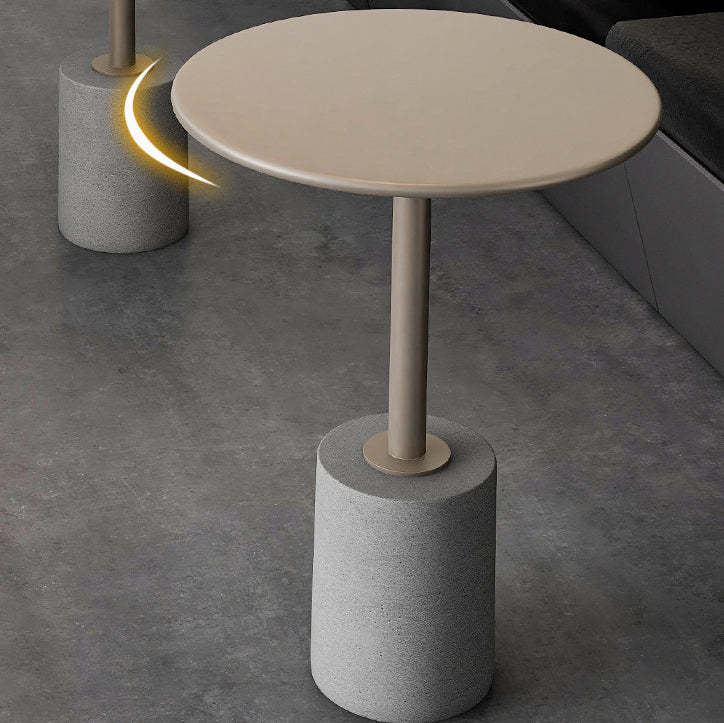 Modern Cylinder Metal Diamond End Table — Army Green