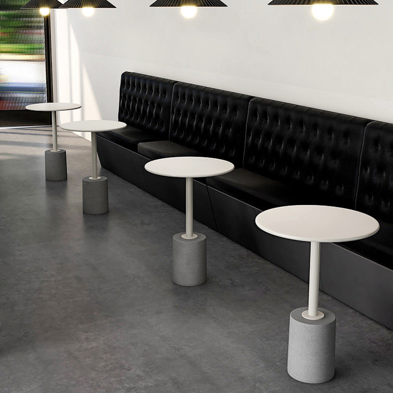 Modern Cylinder Metal Diamond End Table — Black