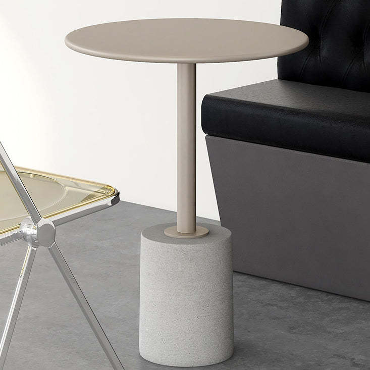 Modern Cylinder Metal Diamond End Table — Champagne