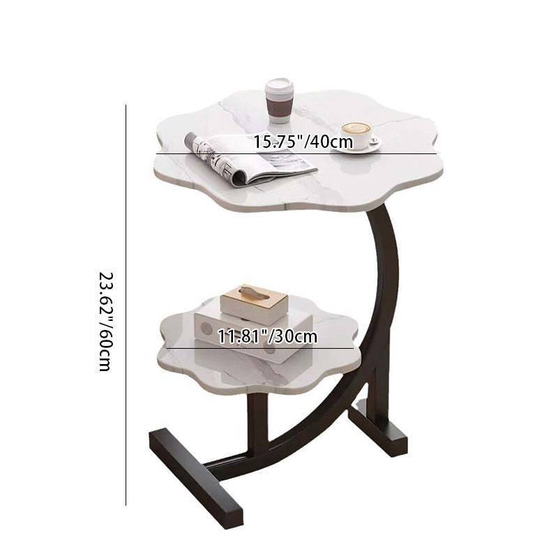 Nordic Flower C-Shaped Carbon Steel End Table
