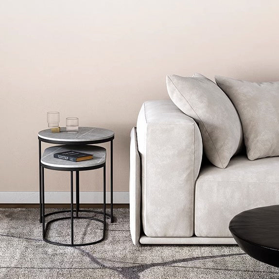 Nordic Elliptical Slab Iron End Table
