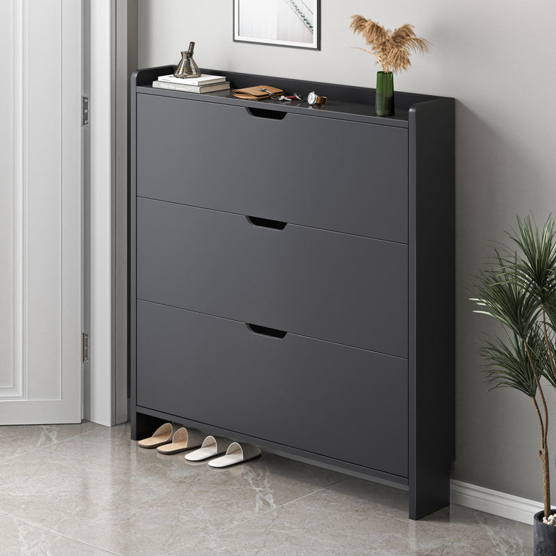 Minimalist Engineered Wood Metal 2/3-Drawer Tipping Shoe Storage