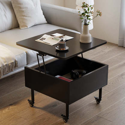 Nordic Wood Alloy Liftable End Table — Non-Liftable / Wood Color