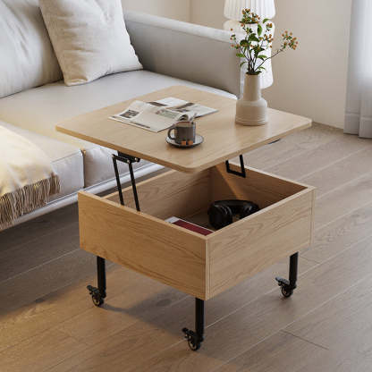 Nordic Wood Alloy Liftable End Table