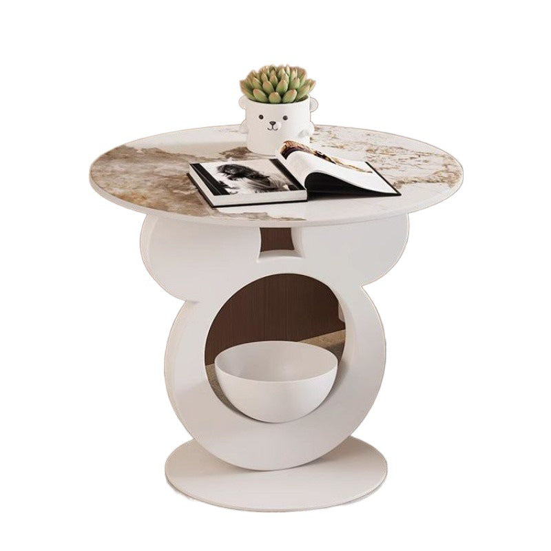 Round Mouse Bowl Slab Metal End Table