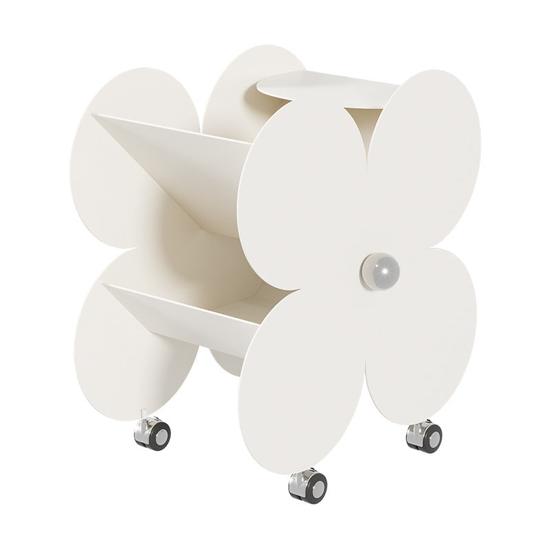 Contemporary Flower Iron 2-Tier End Table