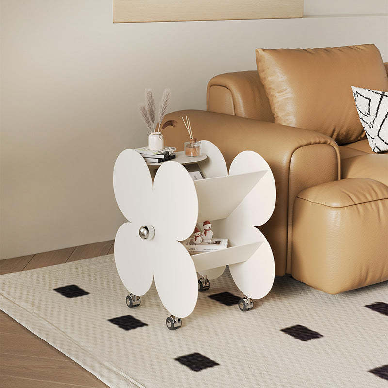 Nordic Four-Leaf Clover Metal Side Table — White