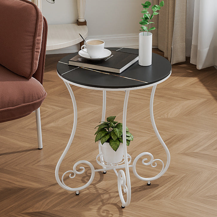 Nordic Round Slab Iron Steel End Table