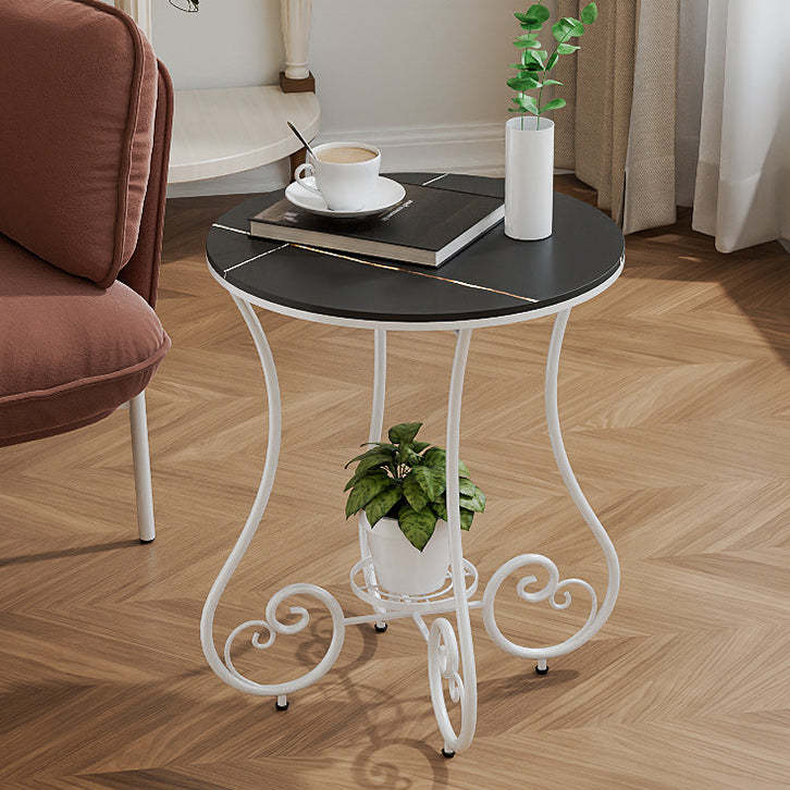 Nordic Round Slab Iron Steel End Table