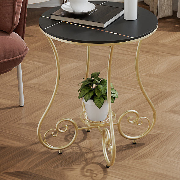 Nordic Round Slab Iron Steel End Table