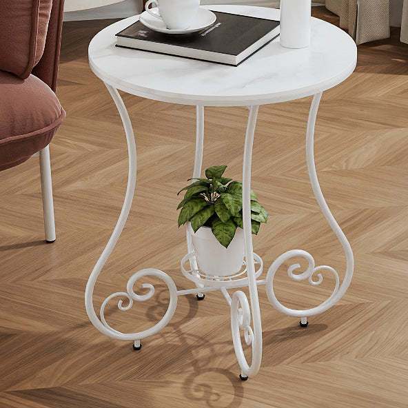Nordic Round Slab Iron Steel End Table