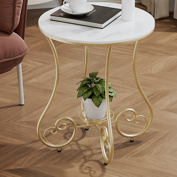 Nordic Round Slab Iron Steel End Table