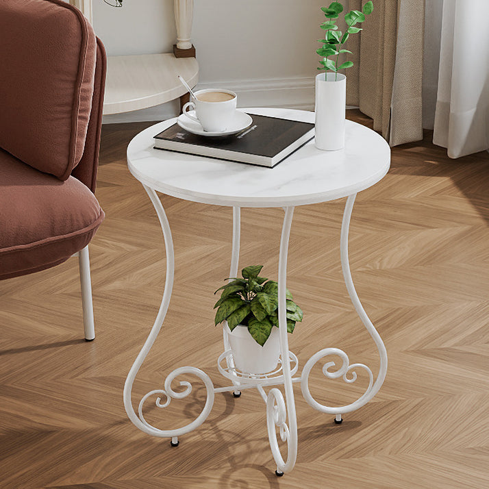 Nordic Round Slab Iron Steel End Table