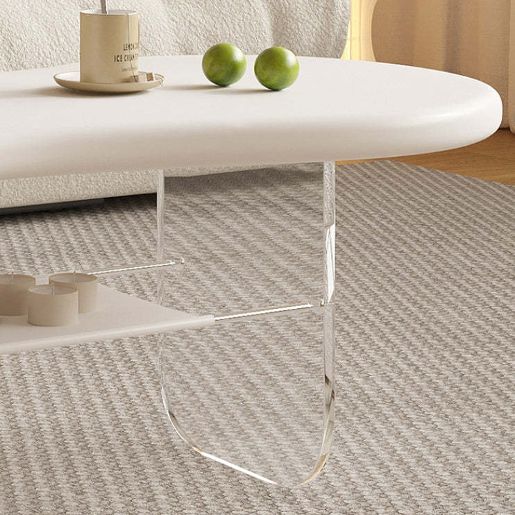 Minimalist Cloud Acrylic Leather Coffee Table