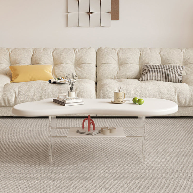 Minimalist Cloud Acrylic Leather Coffee Table