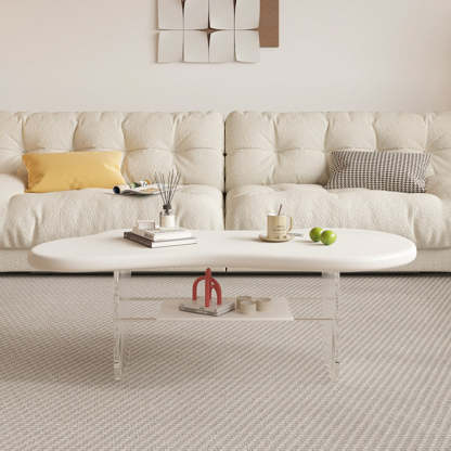 Minimalist Cloud Acrylic Leather Coffee Table