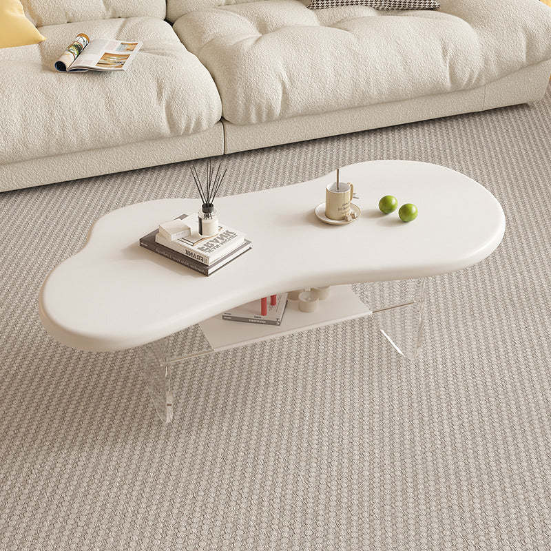 Wood minimalist cloud coffee tables — 39" L x 20" W x 17" H / White
