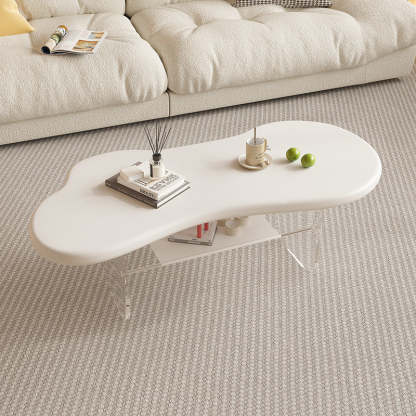 Minimalist Cloud Acrylic Leather Coffee Table
