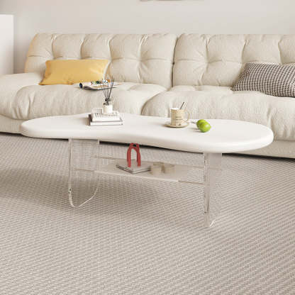 Minimalist Cloud Acrylic Leather Coffee Table