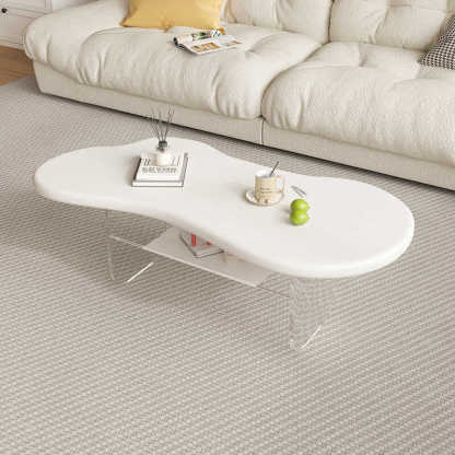 Minimalist Cloud Acrylic Leather Coffee Table
