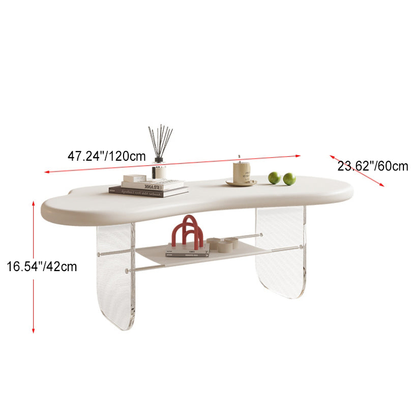 Minimalist Cloud Acrylic Leather Coffee Table