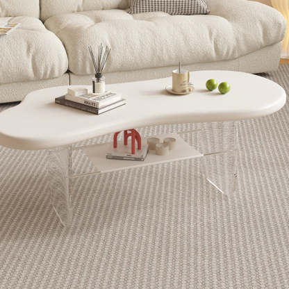 Minimalist Cloud Acrylic Leather Coffee Table