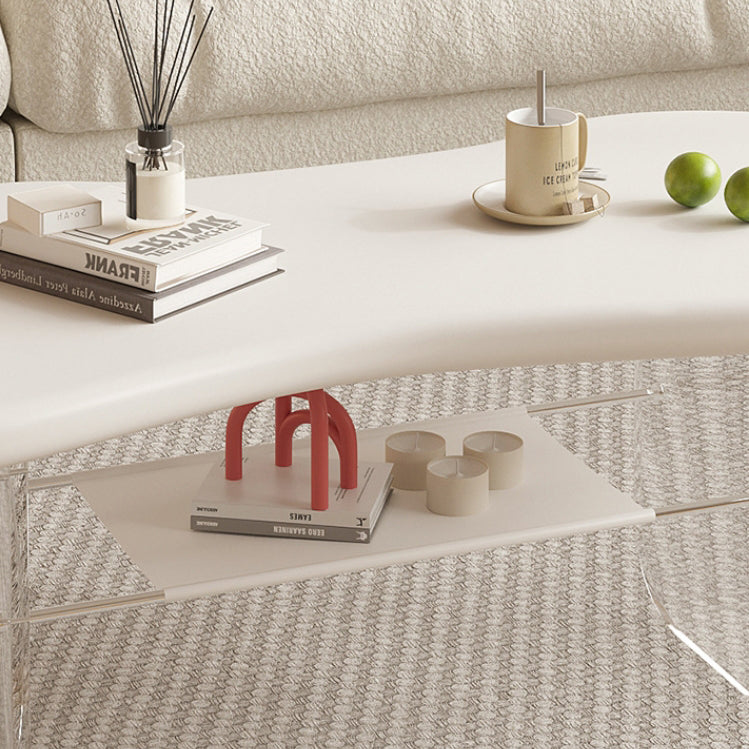 Minimalist Cloud Acrylic Leather Coffee Table