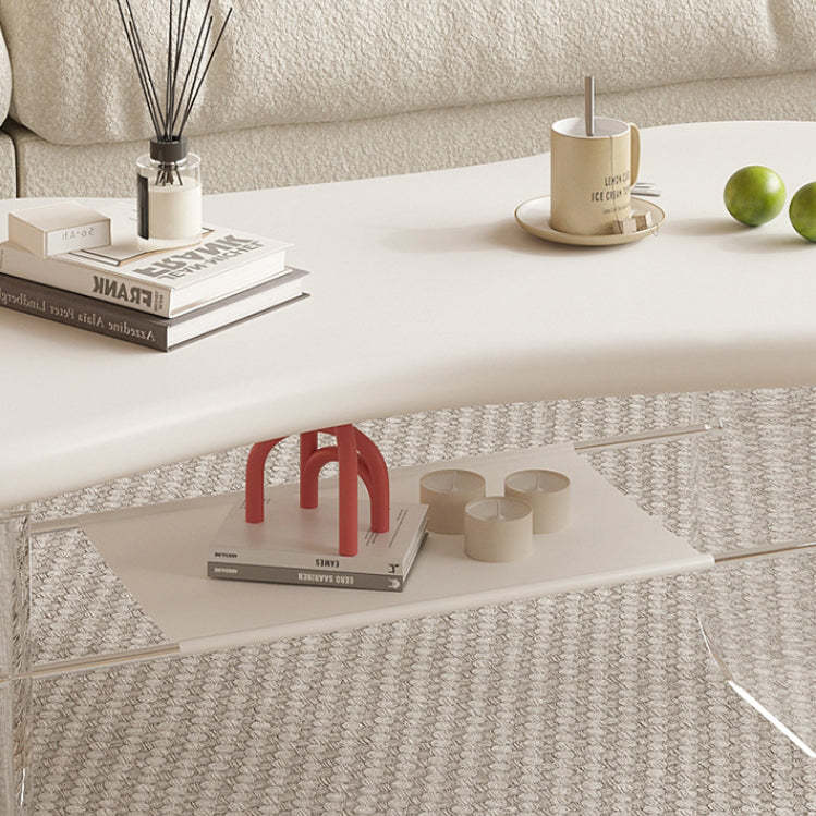 Minimalist Cloud Acrylic Leather Coffee Table