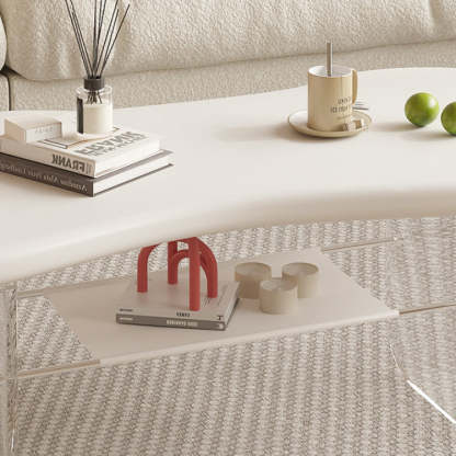 Minimalist Cloud Acrylic Leather Coffee Table