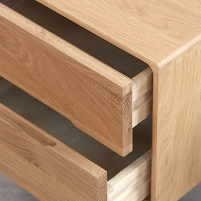 Minimalist Solid Wood 2-Drawer Nightstand