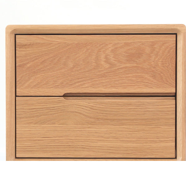 Minimalist Solid Wood 2-Drawer Nightstand