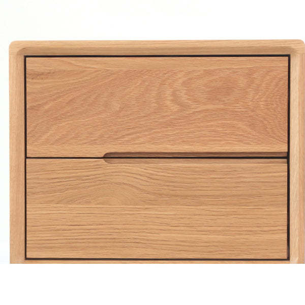 Minimalist Solid Wood 2-Drawer Nightstand